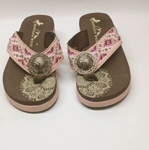 Montana West Adult Pink and Brown Sandals